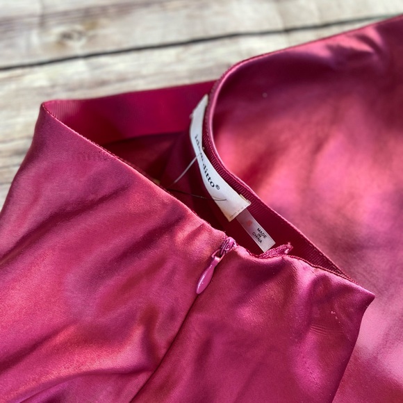 NWT idem ditto magenta satin mini a line skirt - Picture 6 of 6